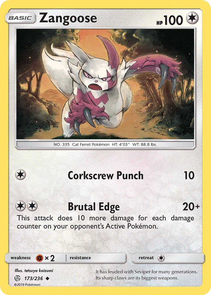 Zangoose (173/236) [Sun & Moon: Cosmic Eclipse] | Exor Games New Glasgow