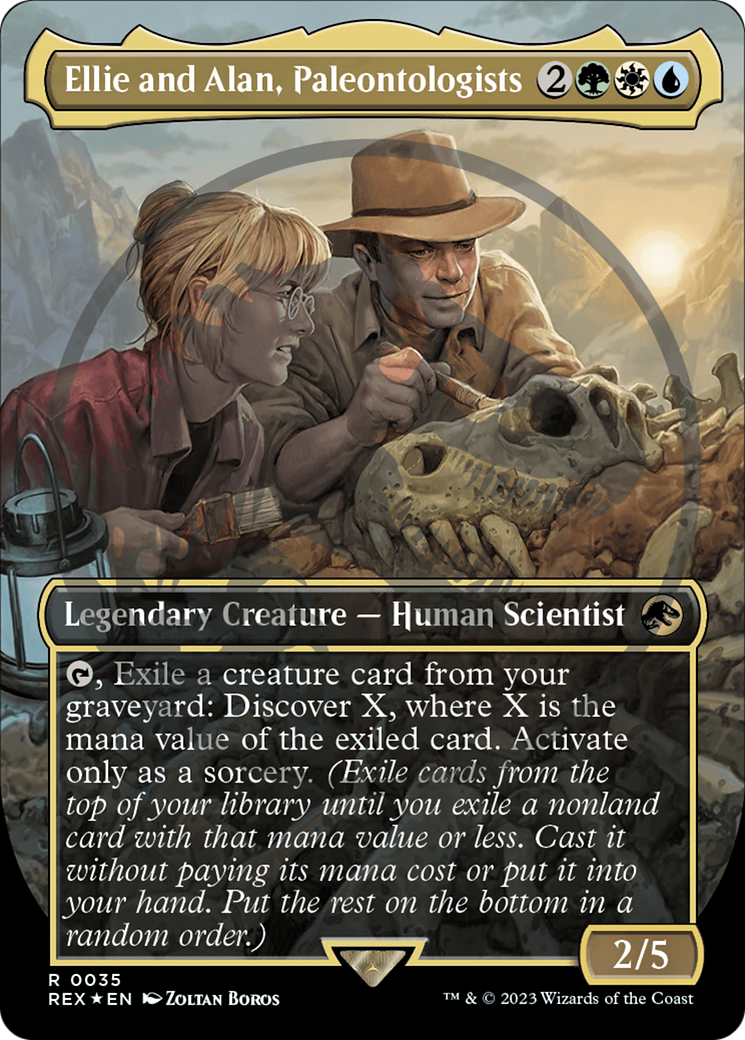 Ellie and Alan, Paleontologists Emblem (Borderless) [Jurassic World Collection Tokens] | Exor Games New Glasgow