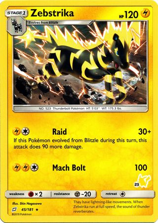 Zebstrika (45/181) (Pikachu Stamp #23) [Battle Academy 2020] | Exor Games New Glasgow