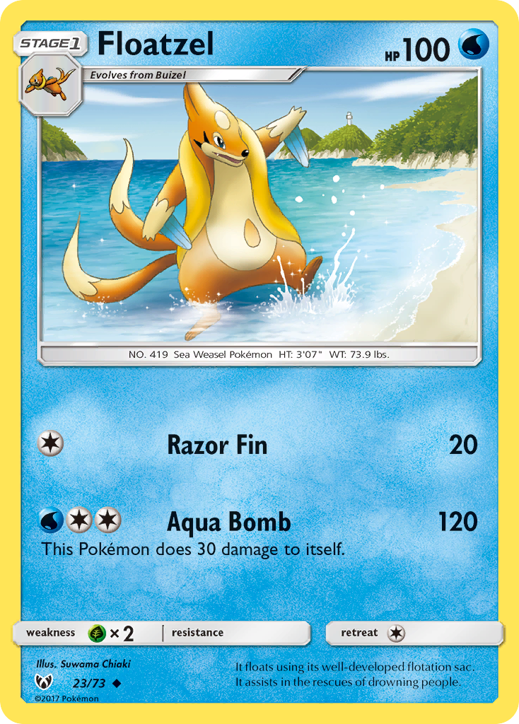 Floatzel (23/73) [Sun & Moon: Shining Legends] | Exor Games New Glasgow