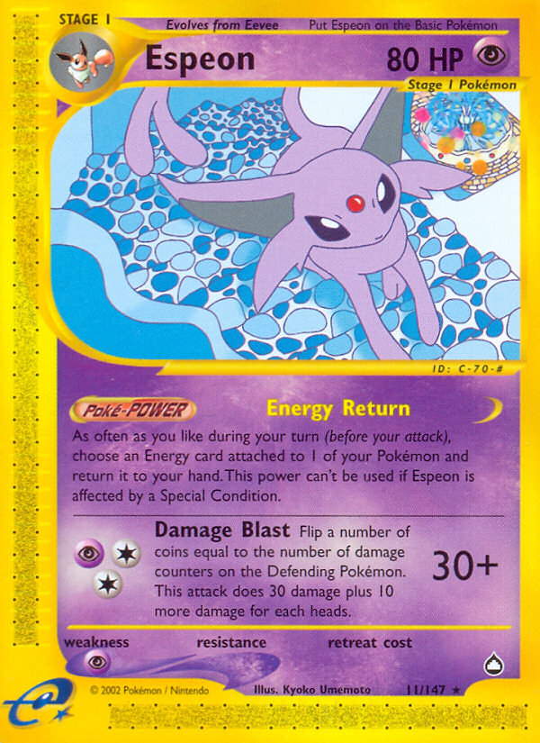 Espeon (11/147) [Aquapolis] | Exor Games New Glasgow