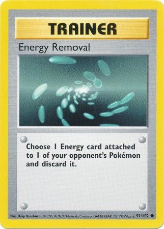 Energy Removal (92/102) [Base Set Shadowless Unlimited] | Exor Games New Glasgow