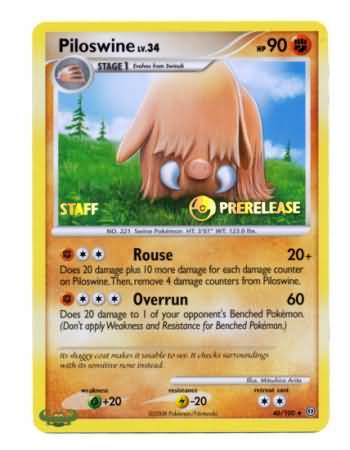 Piloswine (46/100) (Staff Prerelease Promo) [Nintendo: Black Star Promos] | Exor Games New Glasgow