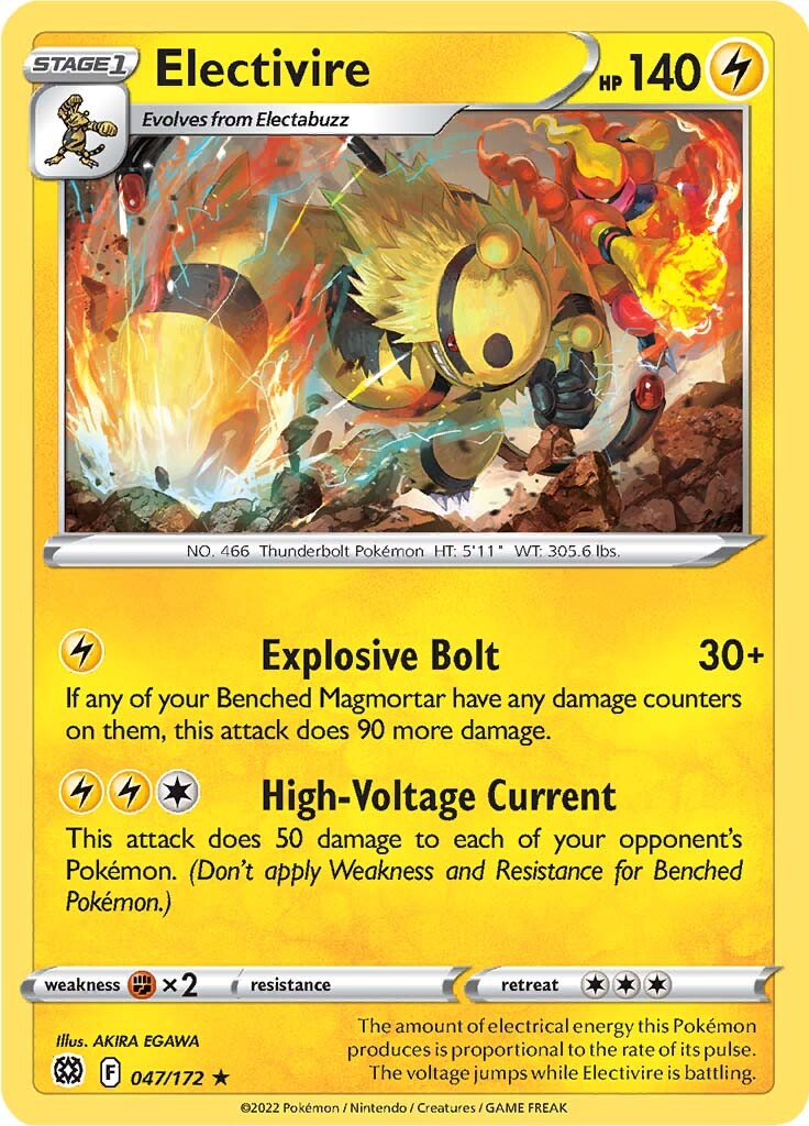 Electivire (047/172) [Sword & Shield: Brilliant Stars] | Exor Games New Glasgow