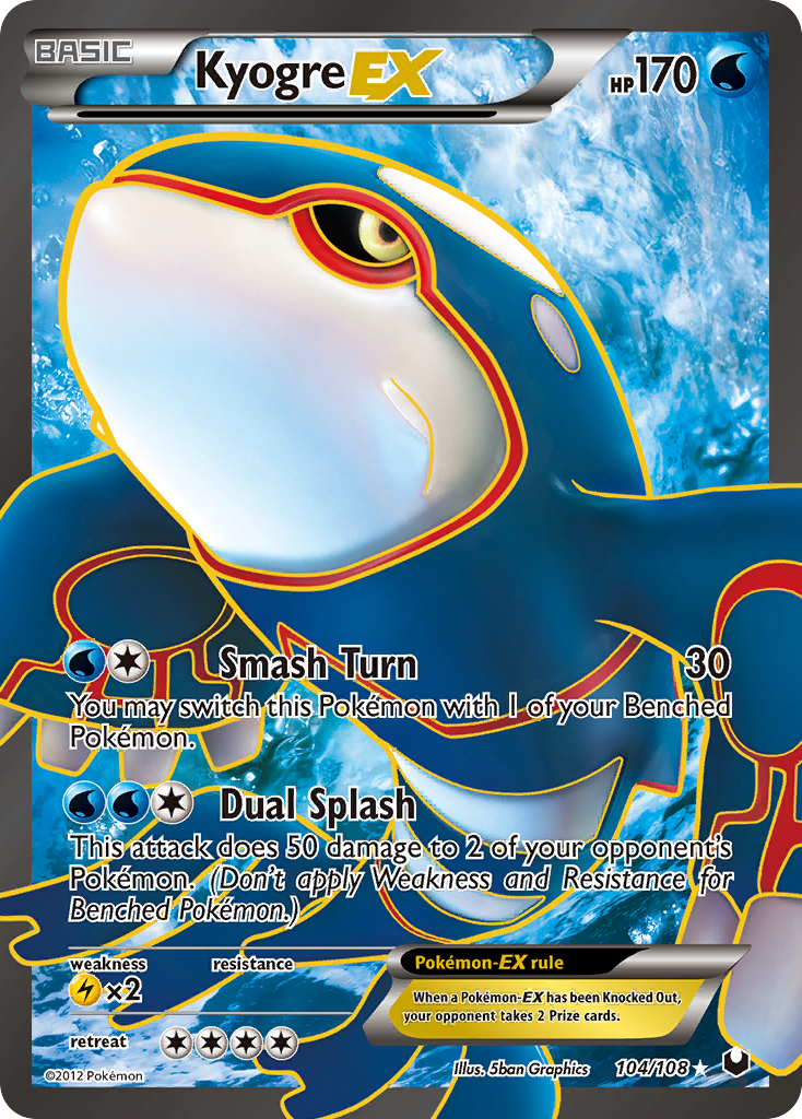 Kyogre EX (104/108) [Black & White: Dark Explorers] | Exor Games New Glasgow