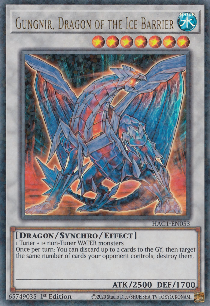 Gungnir, Dragon of the Ice Barrier (Duel Terminal) [HAC1-EN053] Parallel Rare | Exor Games New Glasgow