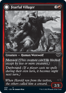 Fearful Villager // Fearsome Werewolf [Innistrad: Double Feature] | Exor Games New Glasgow