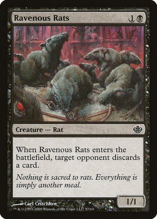 Ravenous Rats [Duel Decks: Garruk vs. Liliana] | Exor Games New Glasgow