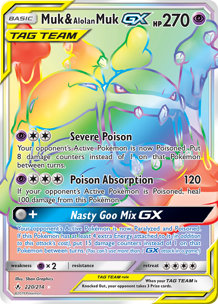 Muk & Alolan Muk GX (220/214) [Sun & Moon: Unbroken Bonds] | Exor Games New Glasgow