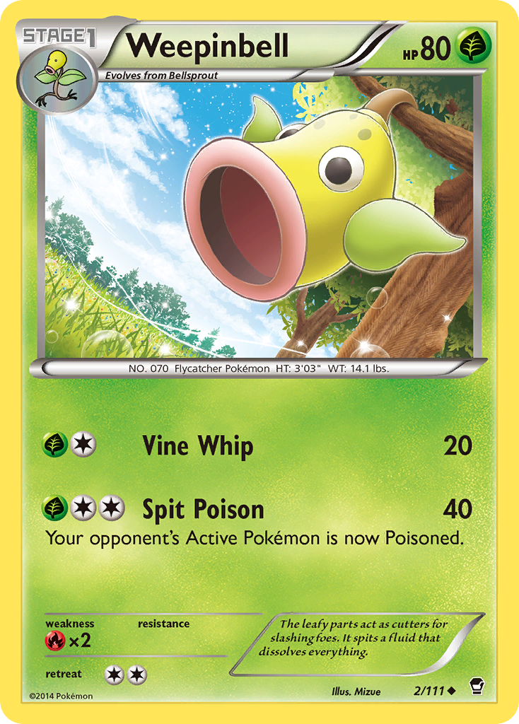 Weepinbell (2/111) [XY: Furious Fists] | Exor Games New Glasgow