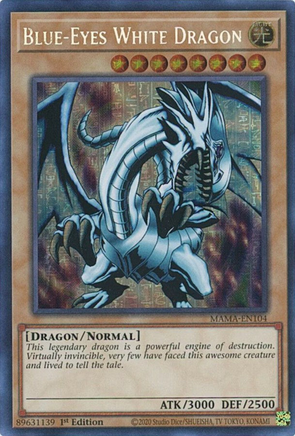 Blue-Eyes White Dragon [MAMA-EN104] Secret Pharaoh's Rare | Exor Games New Glasgow