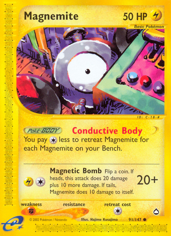 Magnemite (91/147) [Aquapolis] | Exor Games New Glasgow