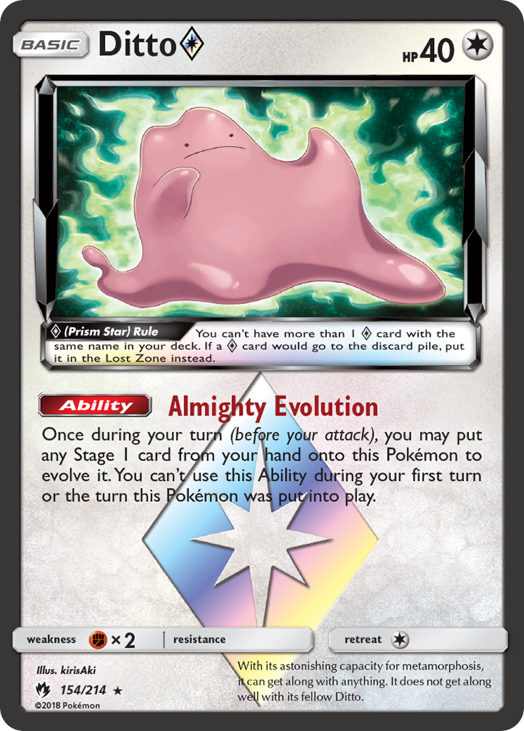 Ditto (154/214) (Prism Star) [Sun & Moon: Lost Thunder] | Exor Games New Glasgow