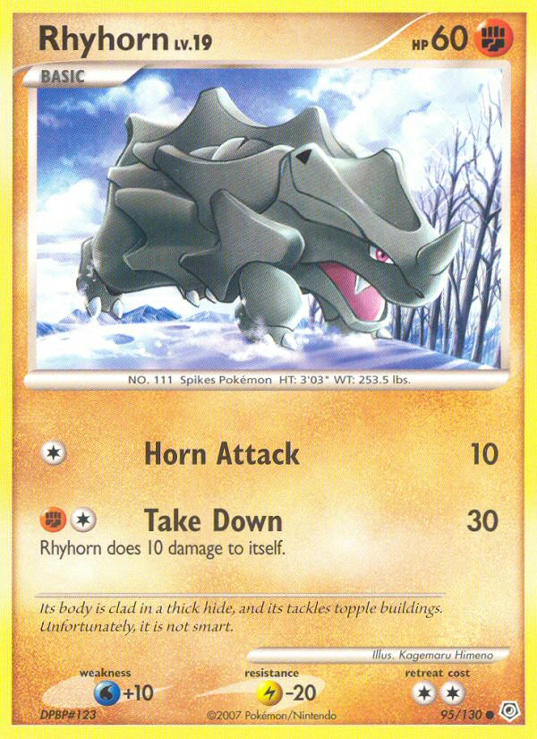 Rhyhorn (95/130) [Diamond & Pearl: Base Set] | Exor Games New Glasgow