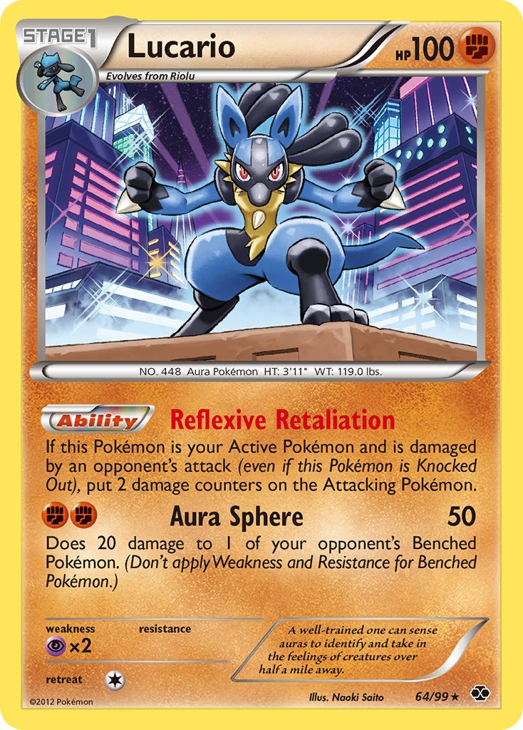 Lucario (64/99) (Cosmos Holo) (Blister Exclusive) [Black & White: Next Destinies] | Exor Games New Glasgow