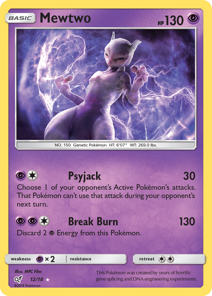 Mewtwo (12/18) [Sun & Moon: Detective Pikachu] | Exor Games New Glasgow