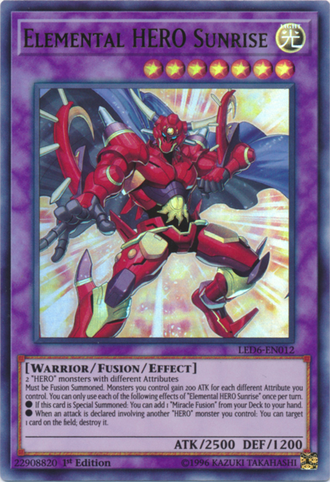 Elemental Hero Sunrise [LED6-EN012] Ultra Rare | Exor Games New Glasgow