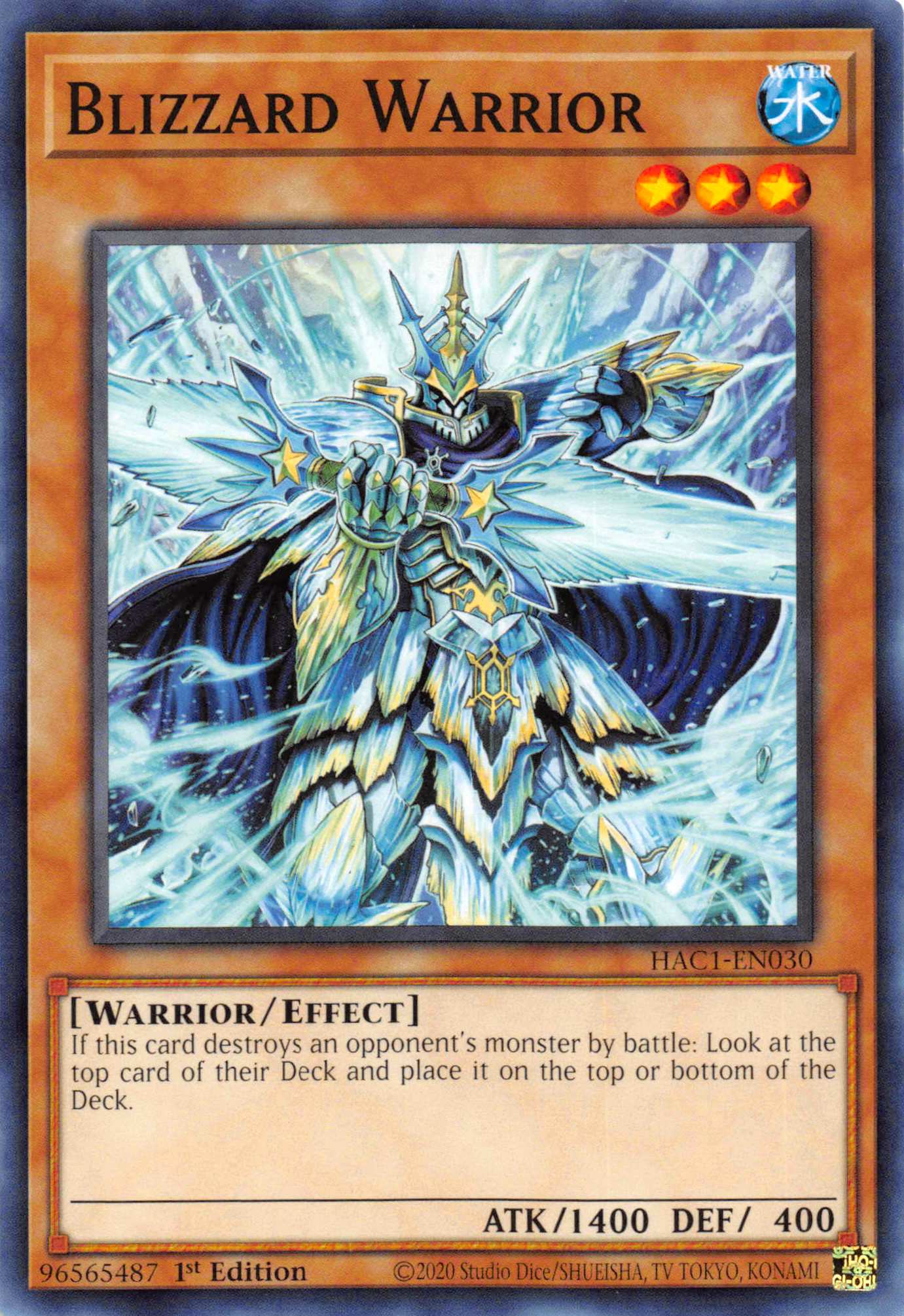 Blizzard Warrior (Duel Terminal) [HAC1-EN030] Parallel Rare | Exor Games New Glasgow