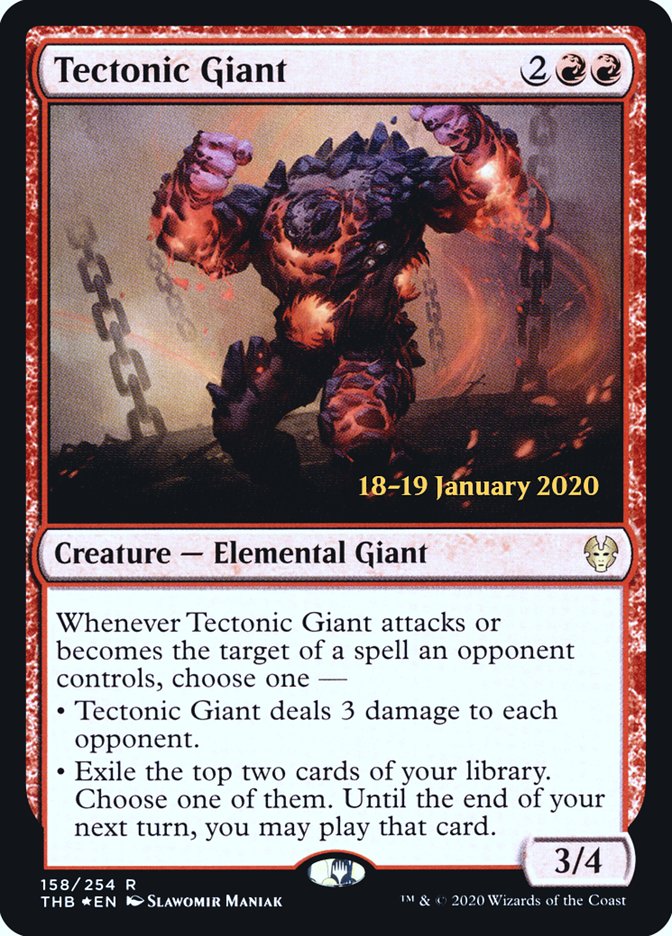 Tectonic Giant [Theros Beyond Death Prerelease Promos] | Exor Games New Glasgow