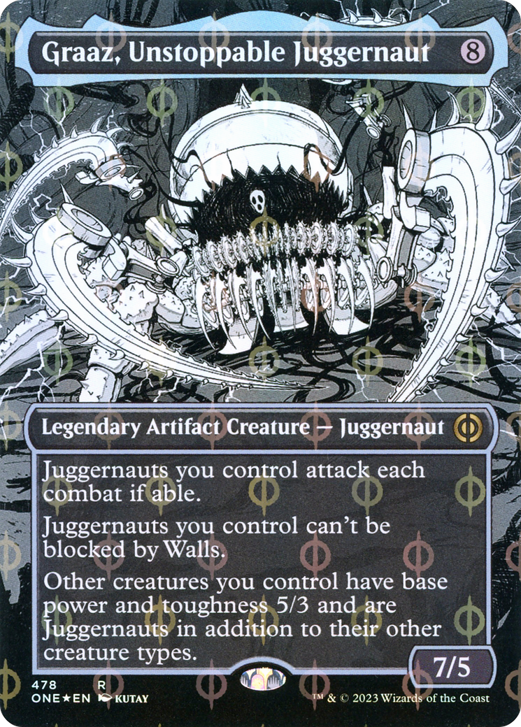 Graaz, Unstoppable Juggernaut (Borderless Manga Step-and-Compleat Foil) [Phyrexia: All Will Be One] | Exor Games New Glasgow