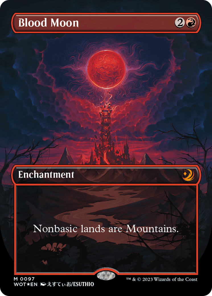 Blood Moon (Anime Borderless) (Confetti Foil) [Wilds of Eldraine: Enchanting Tales] | Exor Games New Glasgow