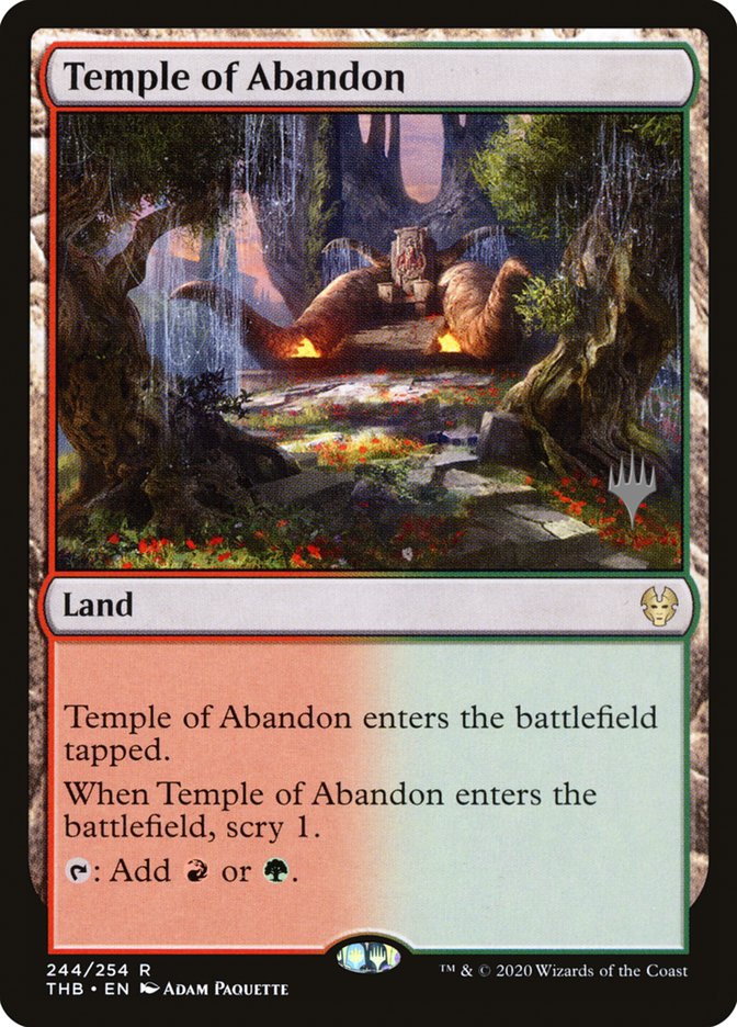 Temple of Abandon (Promo Pack) [Theros Beyond Death Promos] | Exor Games New Glasgow