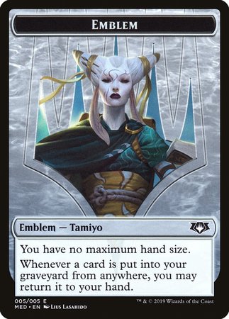 Emblem - Tamiyo, the Moon Sage [Mythic Edition Tokens] | Exor Games New Glasgow