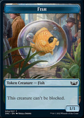 Fish // Rhino Warrior Double-sided Token [Streets of New Capenna Tokens] | Exor Games New Glasgow