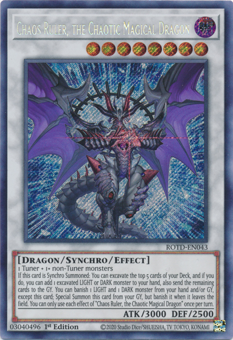 Chaos Ruler, the Chaotic Magical Dragon [ROTD-EN043] Secret Rare | Exor Games New Glasgow