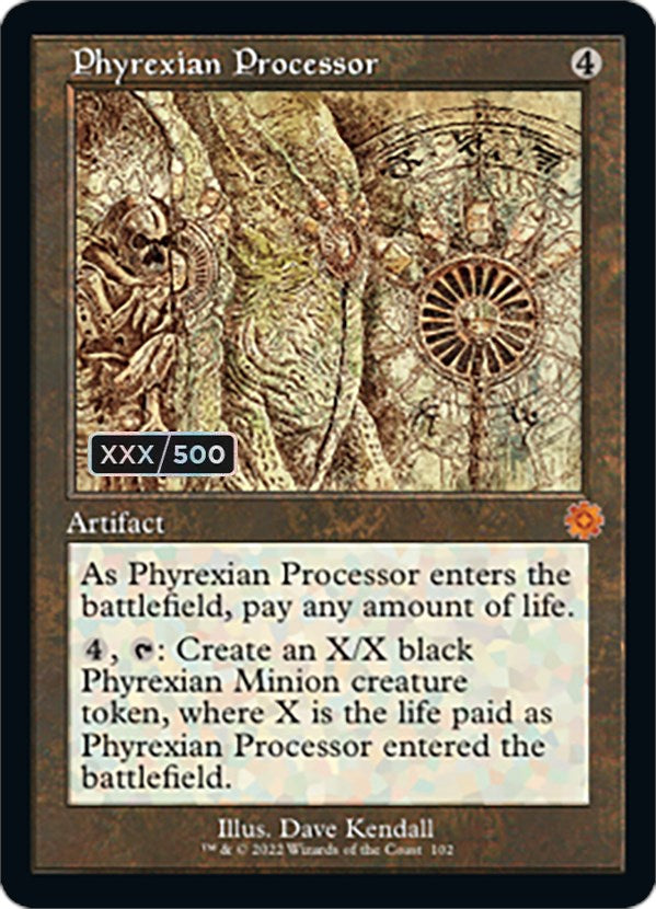 Phyrexian Processor (Retro Schematic) (Serial Numbered) [The Brothers' War Retro Artifacts] | Exor Games New Glasgow