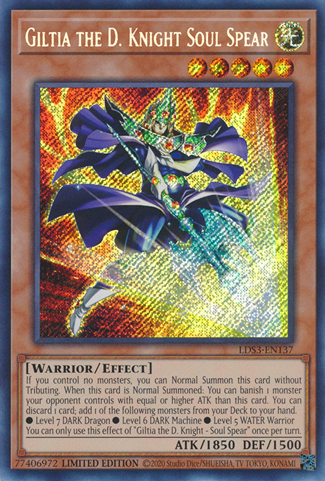 Giltia the D. Knight Soul Spear [LDS3-EN137] Secret Rare | Exor Games New Glasgow