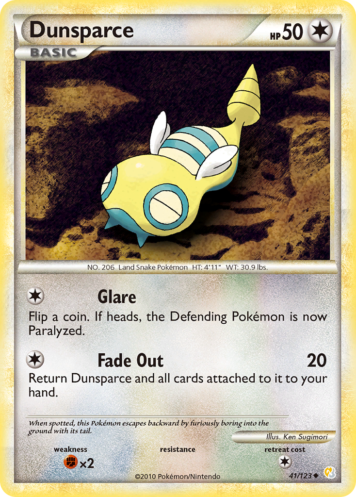 Dunsparce (41/123) [HeartGold & SoulSilver: Base Set] | Exor Games New Glasgow