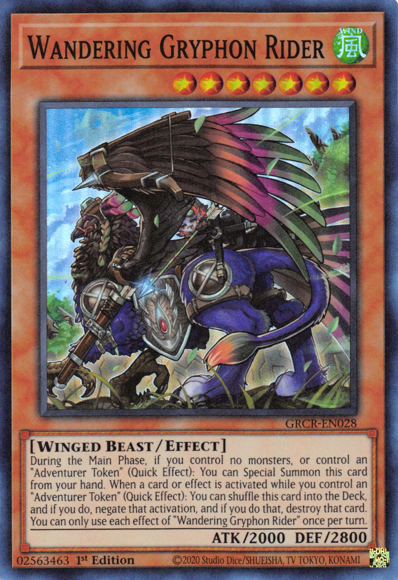 Wandering Gryphon Rider [GRCR-EN028] Super Rare | Exor Games New Glasgow