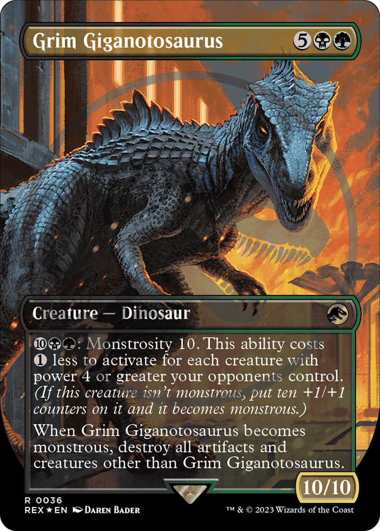 Grim Giganotosaurus Emblem (Borderless) [Jurassic World Collection Tokens] | Exor Games New Glasgow