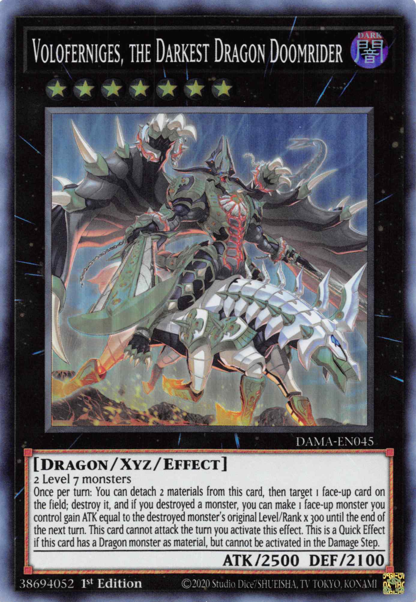 Voloferniges, the Darkest Dragon Doomrider [DAMA-EN045] Super Rare | Exor Games New Glasgow