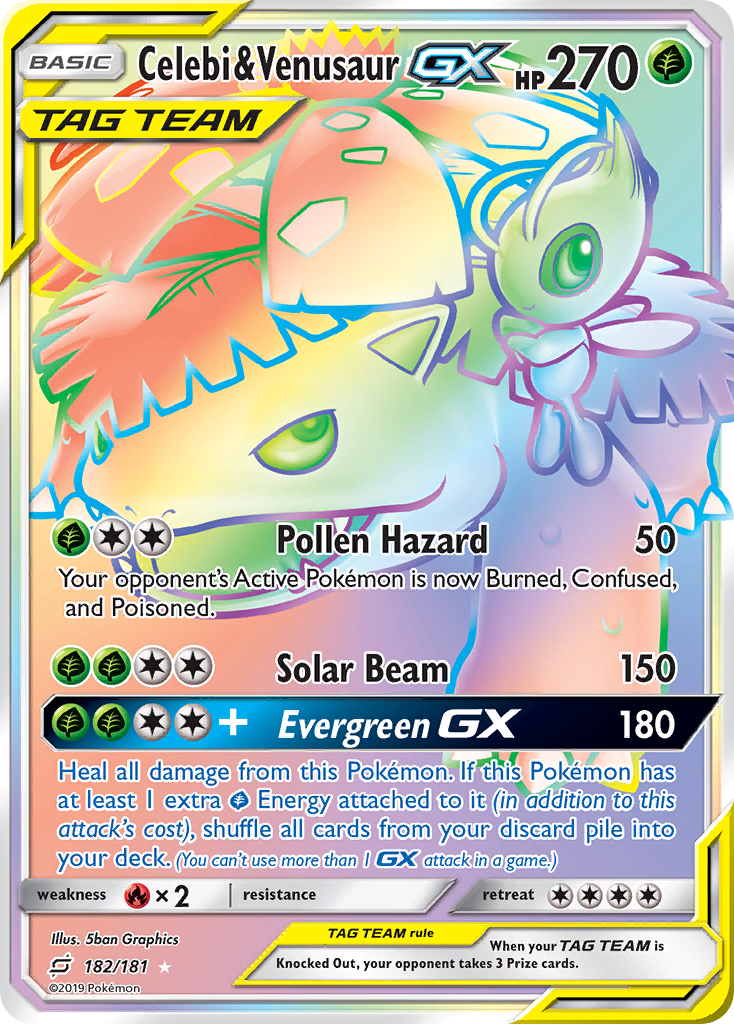 Celebi & Venusaur GX (182/181) [Sun & Moon: Team Up] | Exor Games New Glasgow