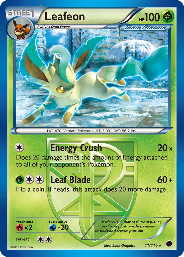 Leafeon (11/116) (Theme Deck Exclusive) [Black & White: Plasma Freeze] | Exor Games New Glasgow