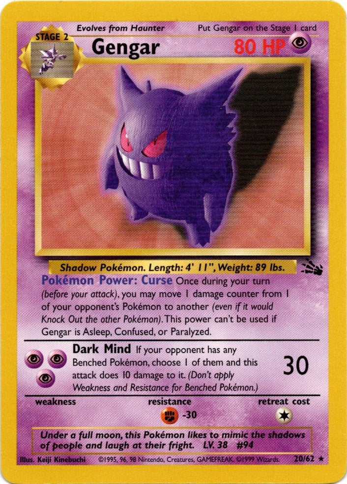 Gengar (20/62) [Fossil Unlimited] | Exor Games New Glasgow