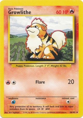 Growlithe (28/102) [Base Set Unlimited] | Exor Games New Glasgow