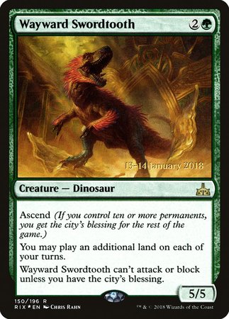 Wayward Swordtooth [Rivals of Ixalan Promos] | Exor Games New Glasgow