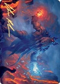 Aegar, the Freezing Flame (Gold-Stamped Signature) [Kaldheim: Art Series] | Exor Games New Glasgow