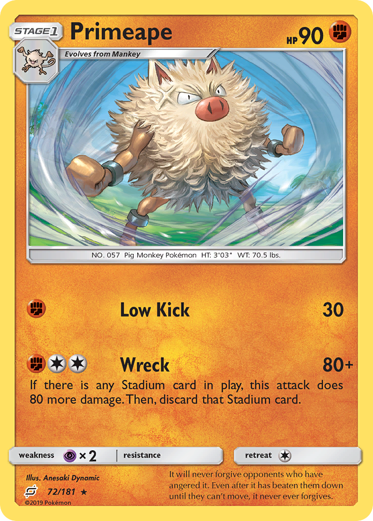 Primeape (72/181) [Sun & Moon: Team Up] | Exor Games New Glasgow