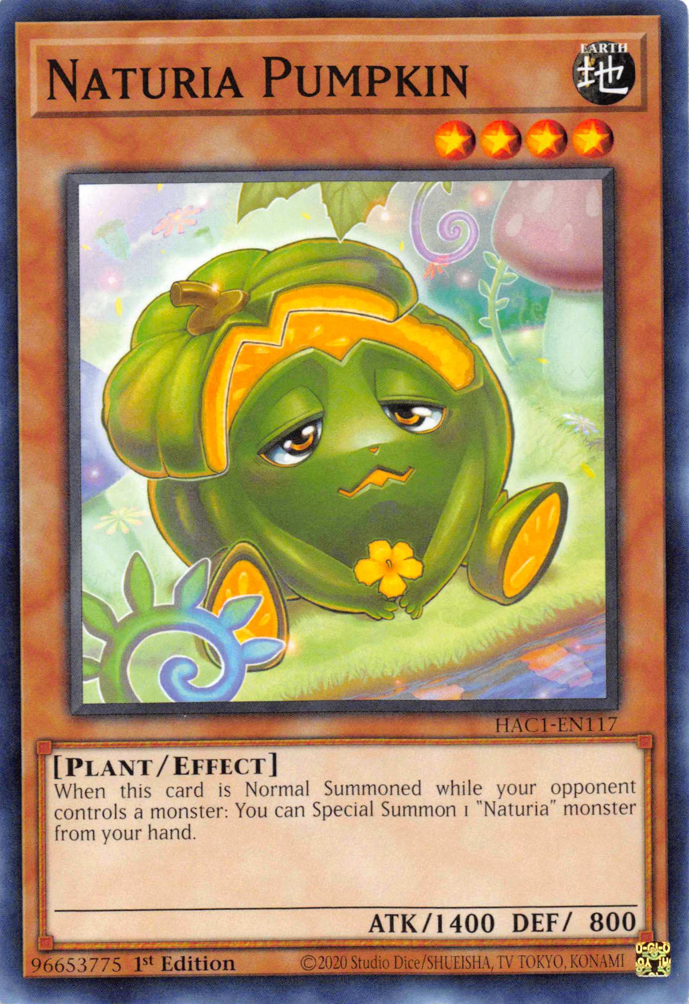 Naturia Pumpkin (Duel Terminal) [HAC1-EN117] Parallel Rare | Exor Games New Glasgow