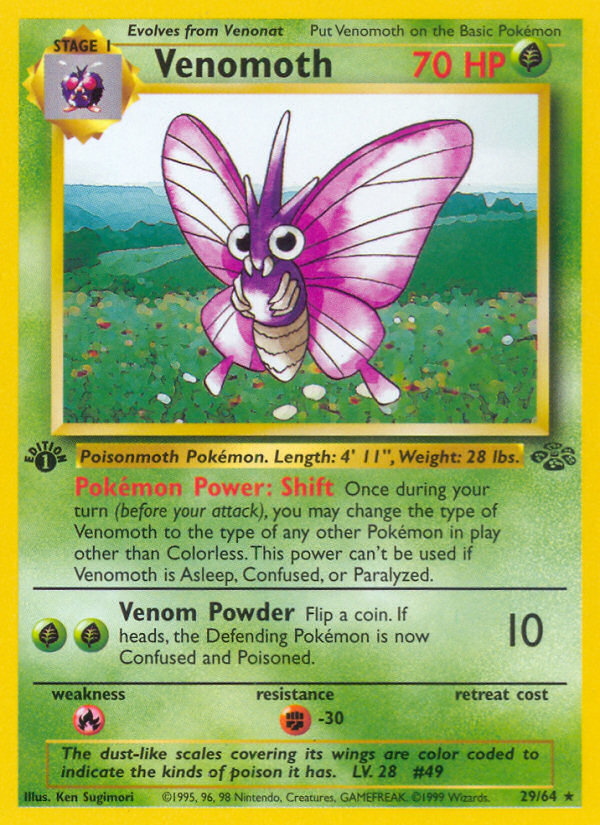 Venomoth (29/64) [Jungle 1st Edition] | Exor Games New Glasgow