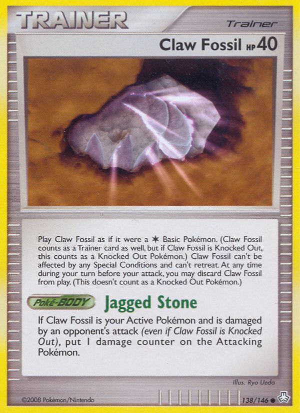 Claw Fossil (138/146) [Diamond & Pearl: Legends Awakened] | Exor Games New Glasgow