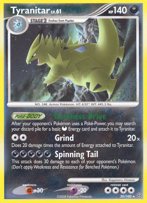 Tyranitar (30/100) (Theme Deck Exclusive) [Diamond & Pearl: Stormfront] | Exor Games New Glasgow