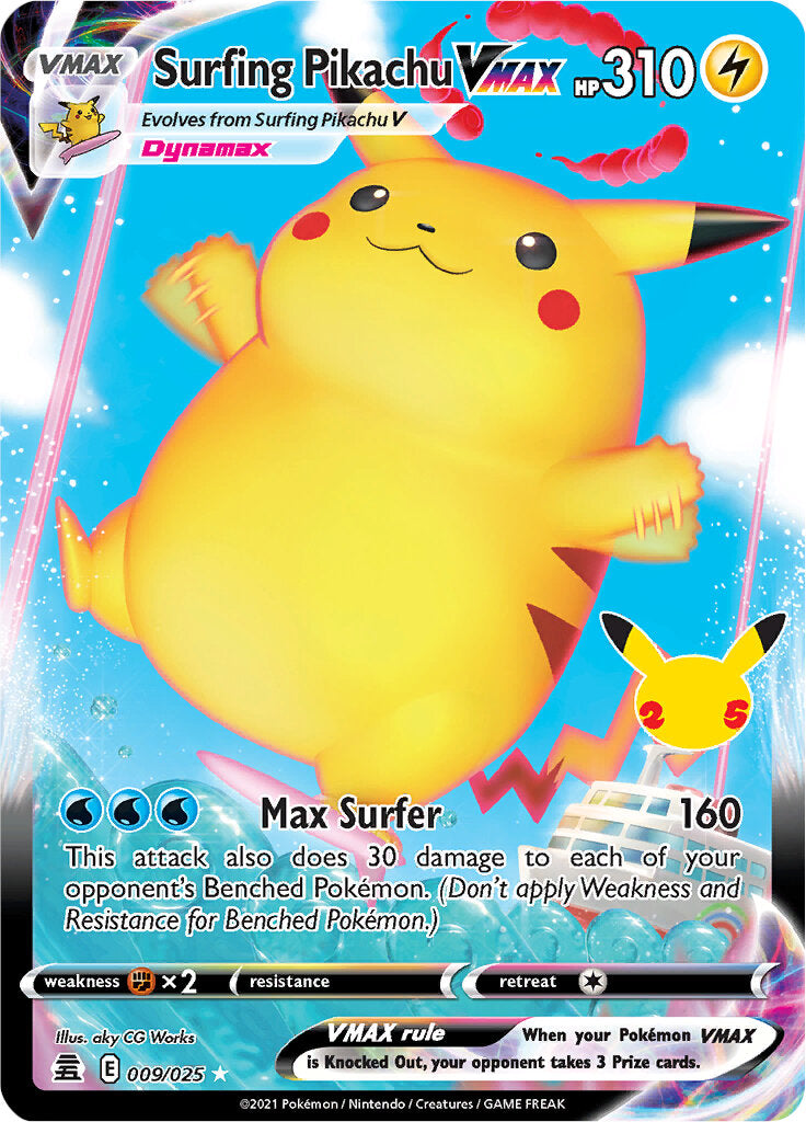 Surfing Pikachu VMAX (009/025) [Celebrations: 25th Anniversary] | Exor Games New Glasgow