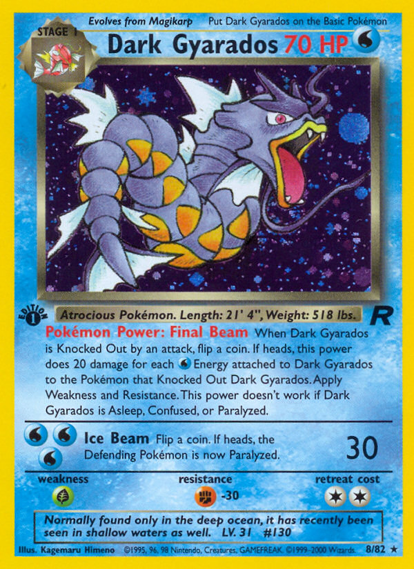 Dark Gyarados (8/82) [Team Rocket 1st Edition] | Exor Games New Glasgow