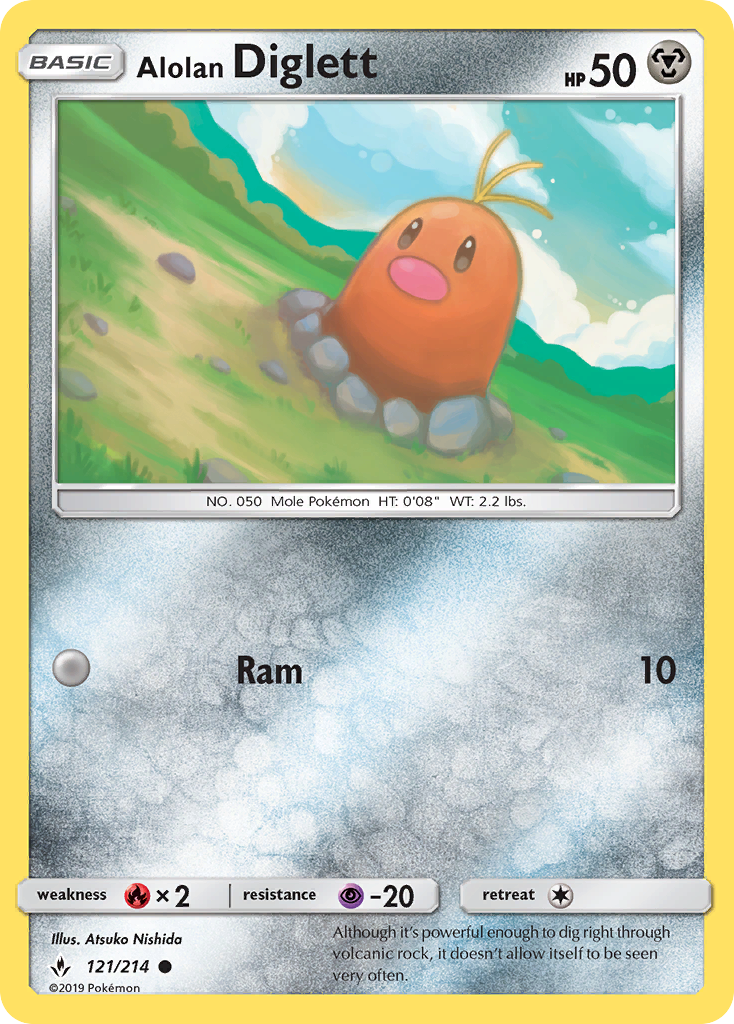 Alolan Diglett (121/214) [Sun & Moon: Unbroken Bonds] | Exor Games New Glasgow