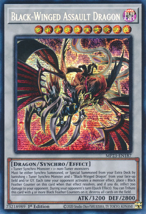 Black-Winged Assault Dragon [MP23-EN187] Prismatic Secret Rare | Exor Games New Glasgow